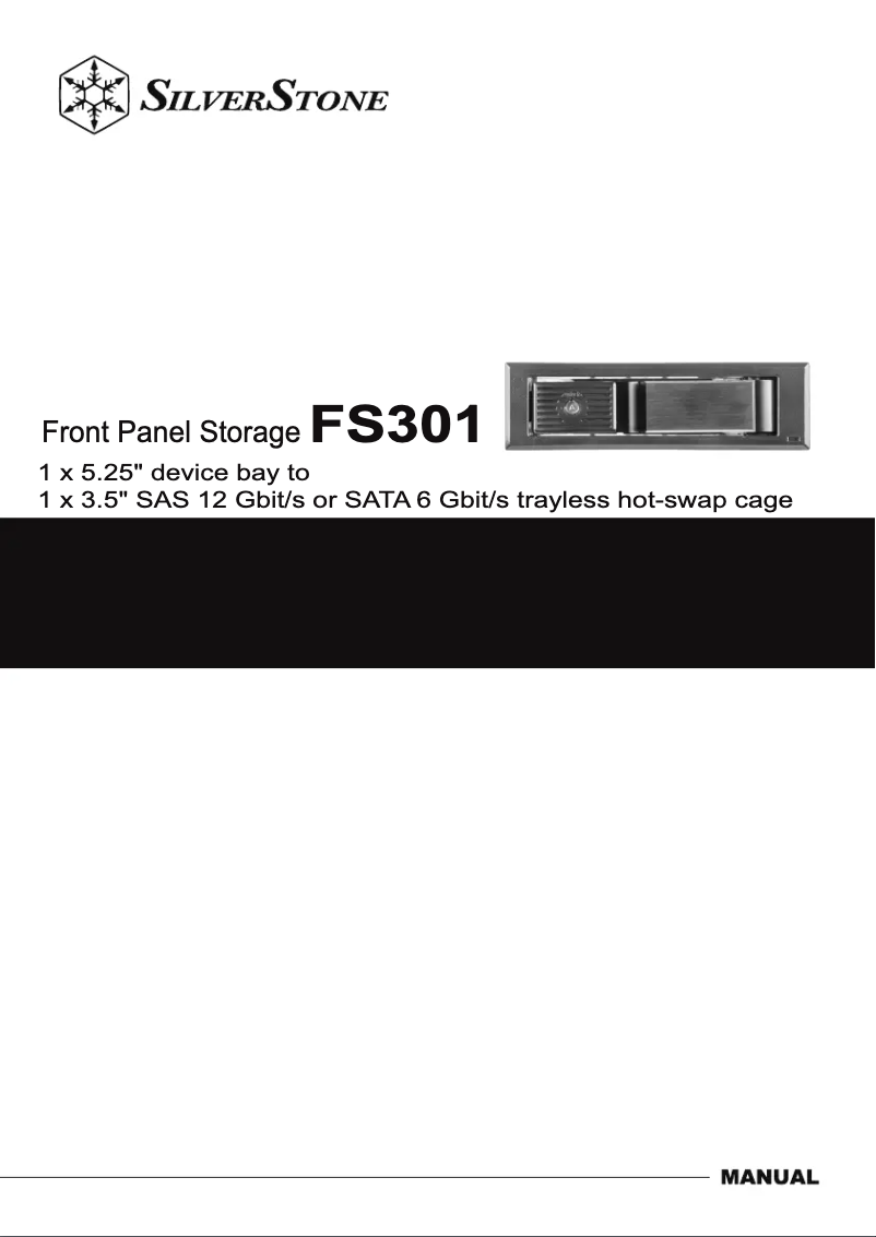 Page 1 de la notice Manuel utilisateur Silverstone Front Panel Storage FS301