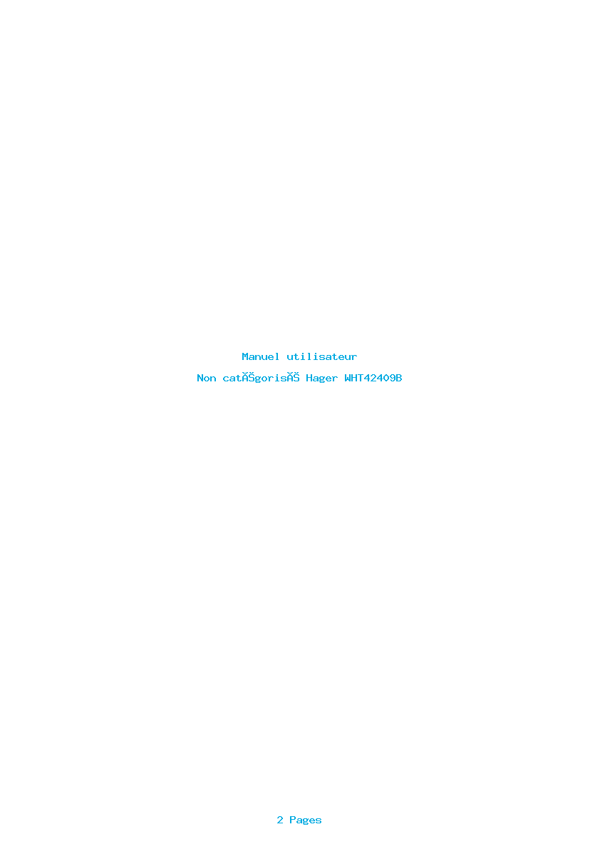 Page 1 de la notice Manuel utilisateur Hager WHT42409B