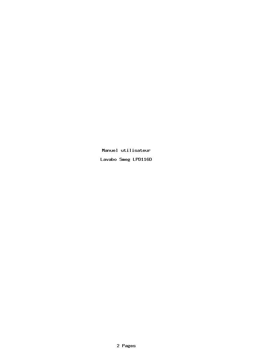 Page 1 de la notice Manuel utilisateur Smeg LPD116D