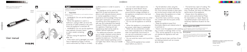 Page 1 de la notice Manuel utilisateur Philips Essential Care HP8630