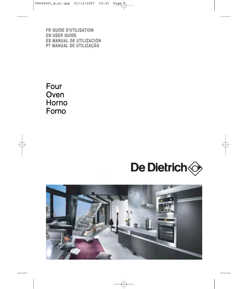Page 1 de la notice Manuel utilisateur De Dietrich DOD798