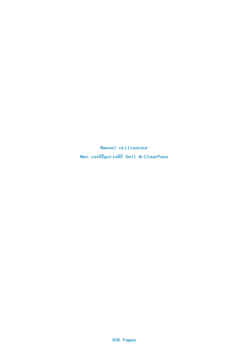 Page 1 de la notice Manuel utilisateur Dell W-ClearPass