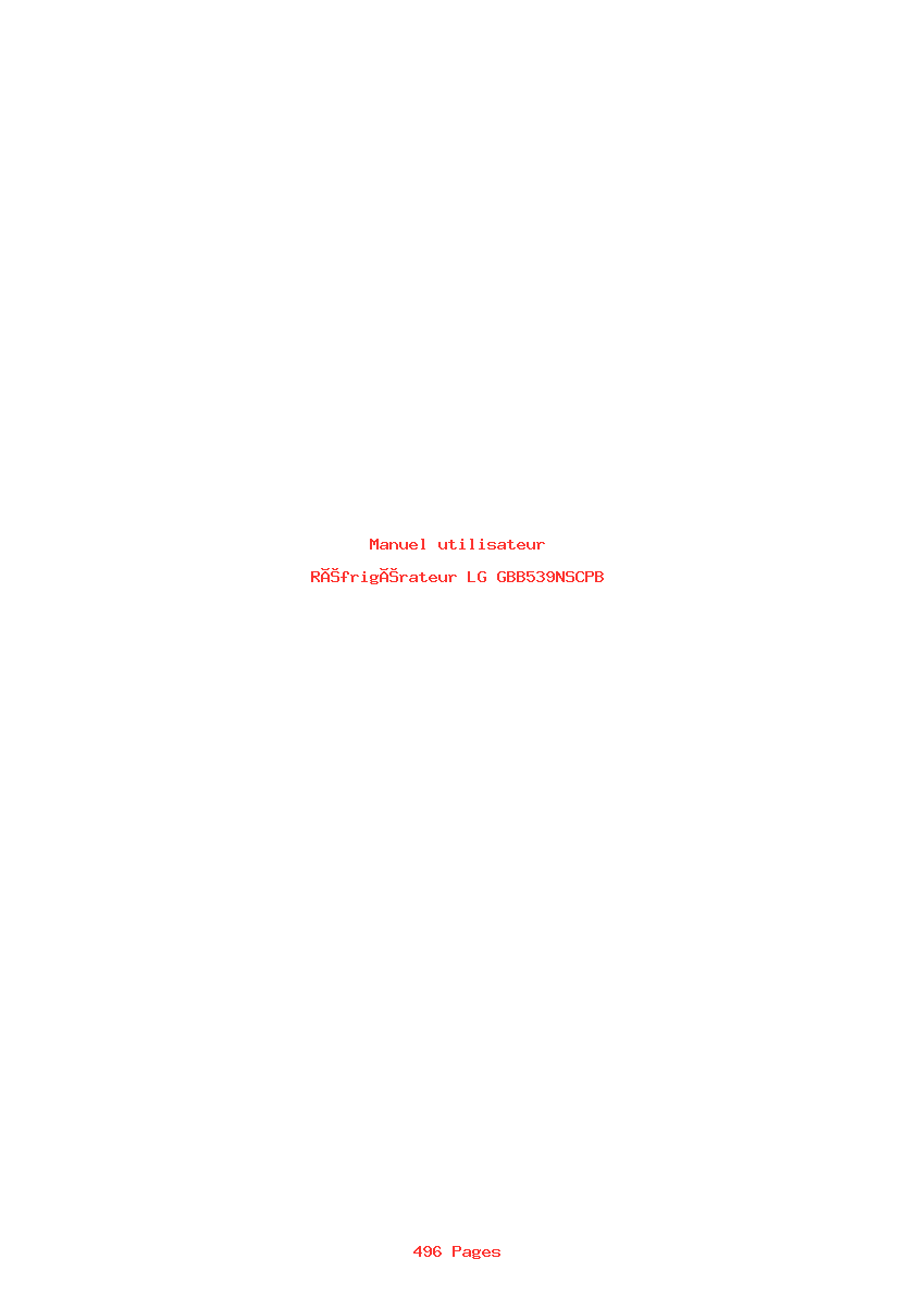 Page 1 de la notice Manuel utilisateur LG GBB539NSCPB