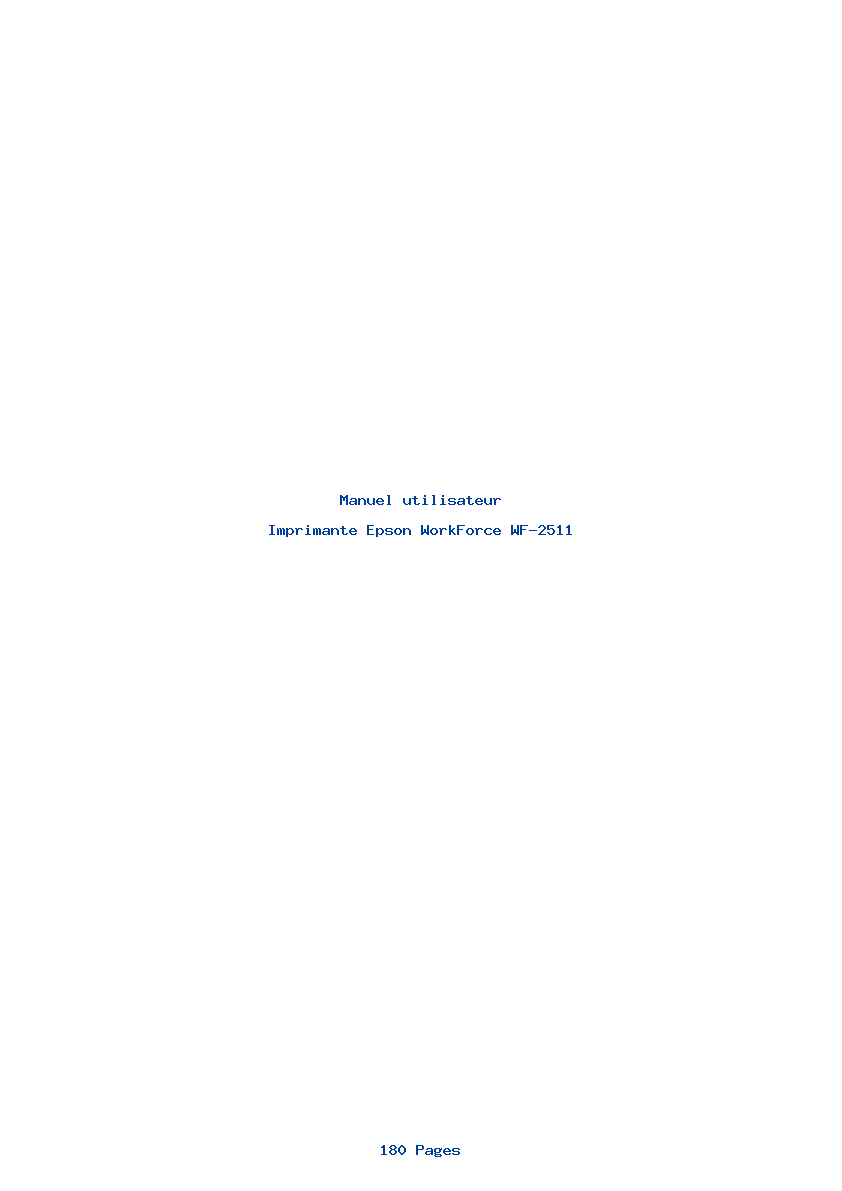 Page 1 de la notice Manuel utilisateur Epson WorkForce WF-2511