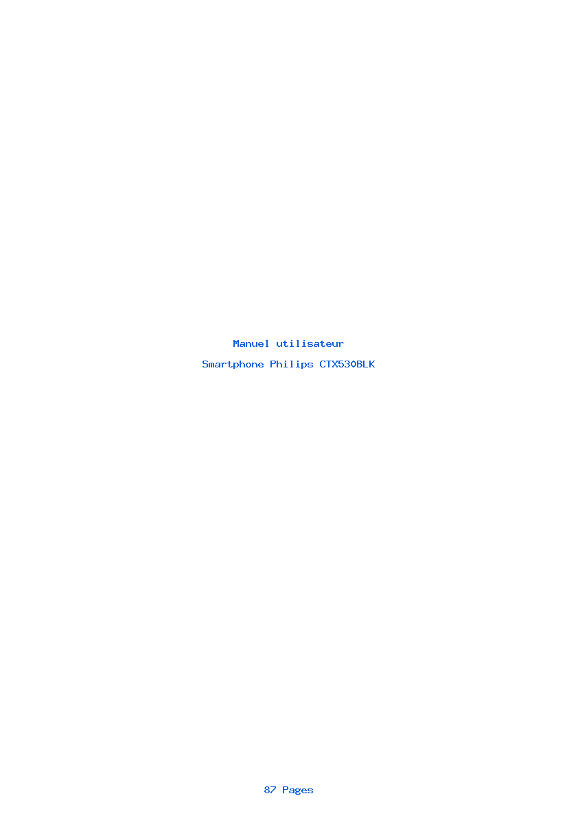Page 1 de la notice Manuel utilisateur Philips CTX530BLK