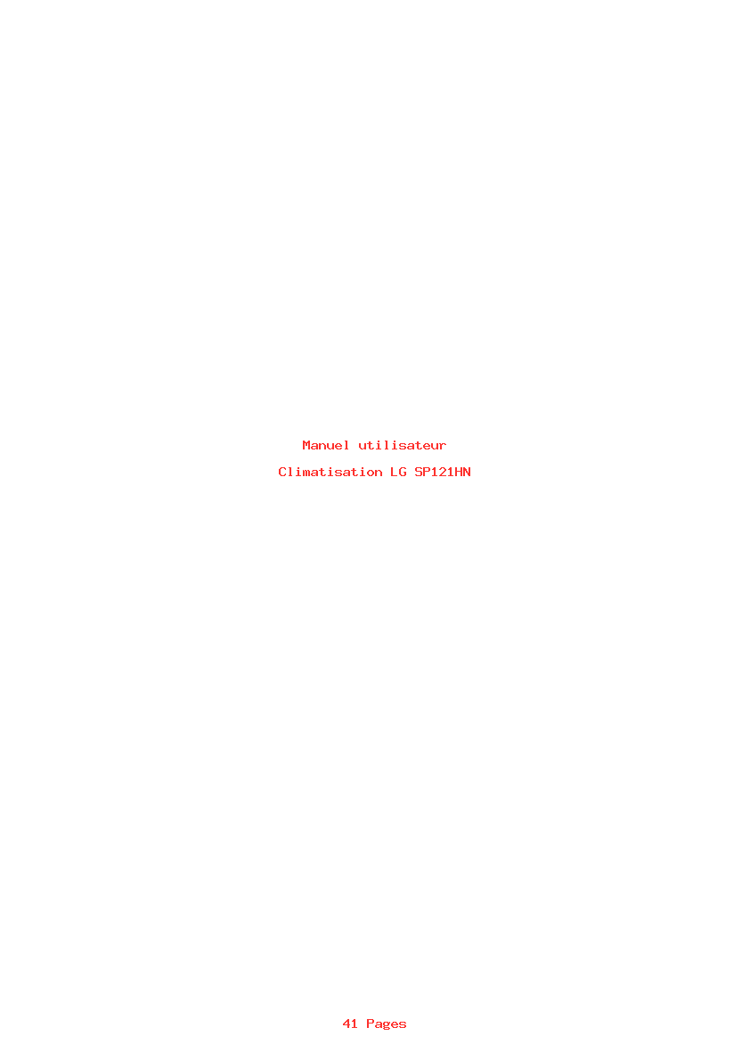 Page 1 de la notice Manuel utilisateur LG SP121HN