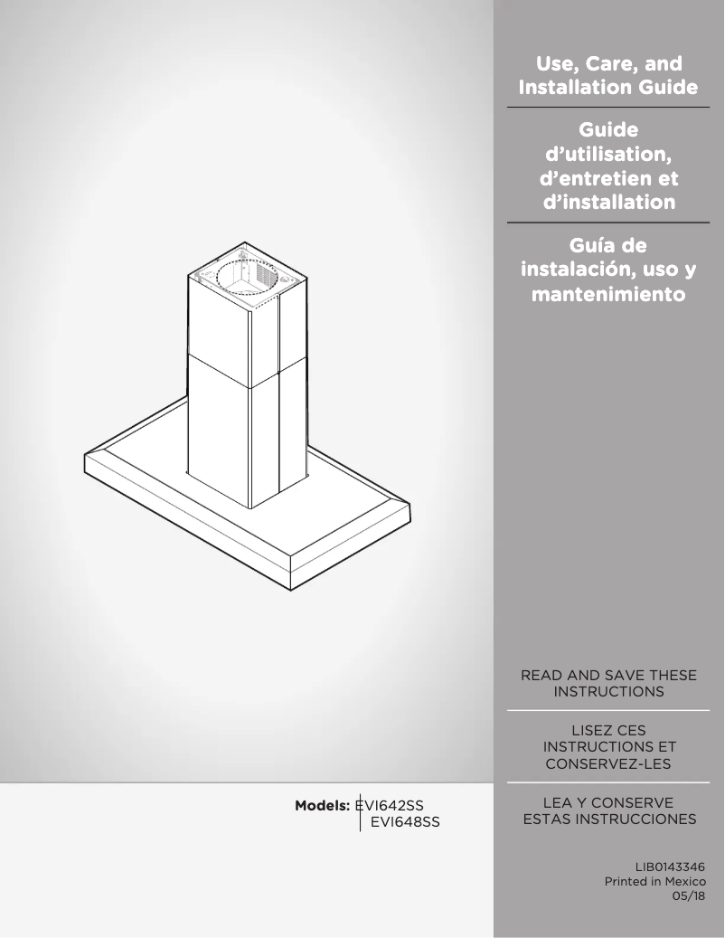 Página 1 del manual Manual de usuario Elica Vavano PRF0142551A