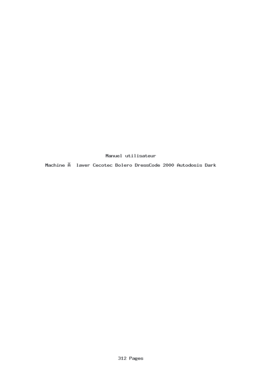 Page 1 de la notice Manuel utilisateur Cecotec Bolero DressCode 2000 Autodosis Dark