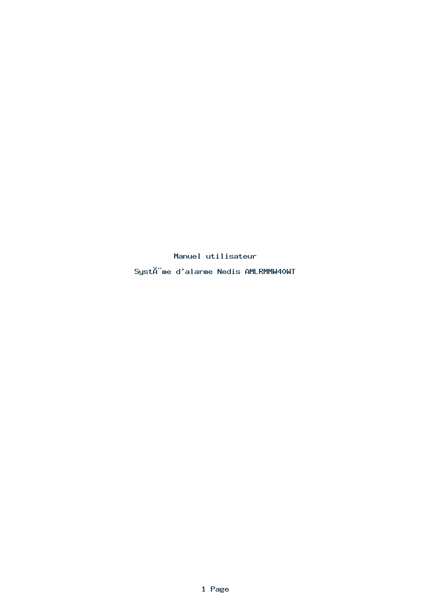 Page 1 de la notice Manuel utilisateur Nedis AMLRMMW40WT