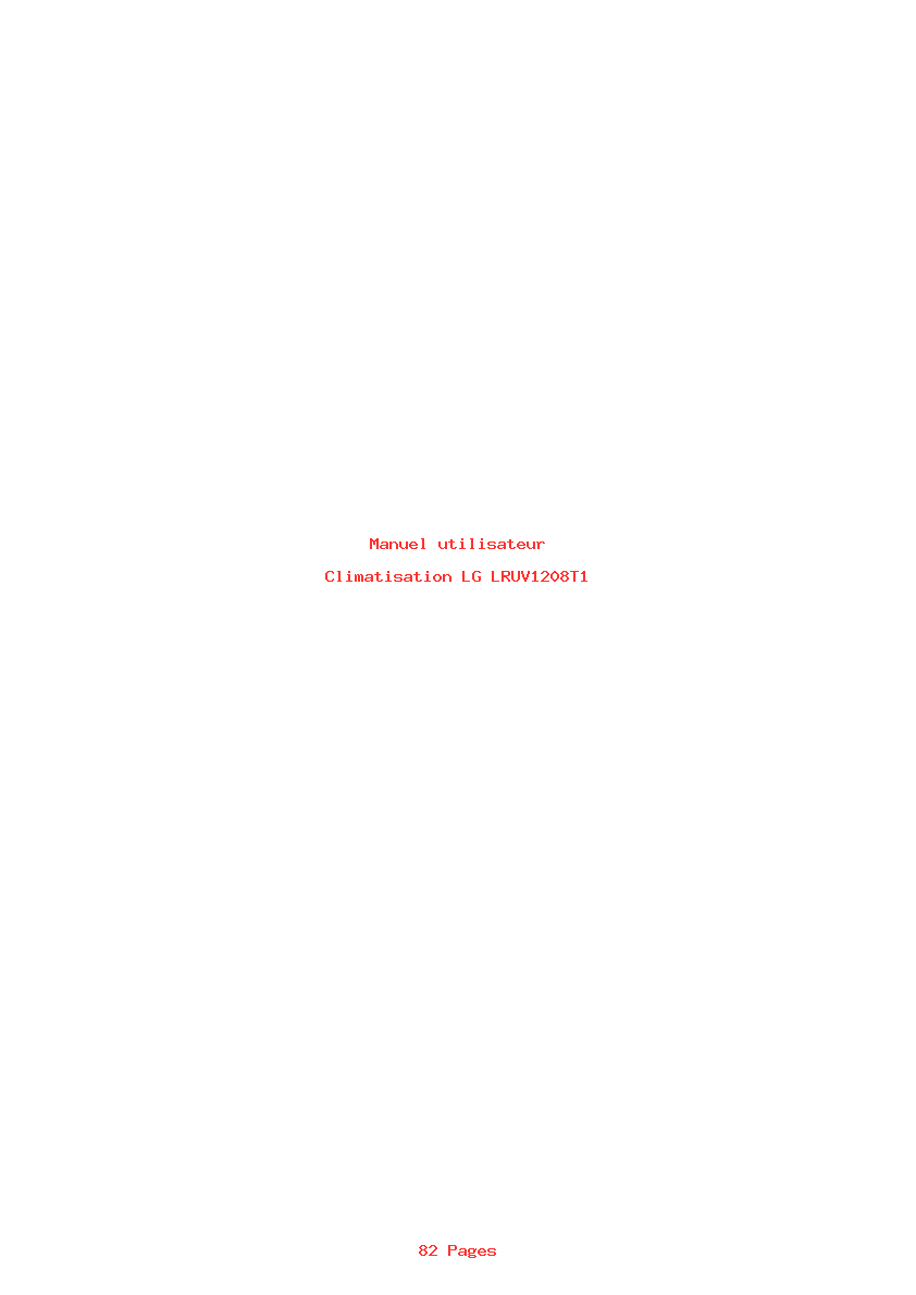 Page 1 de la notice Manuel utilisateur LG LRUV1208T1