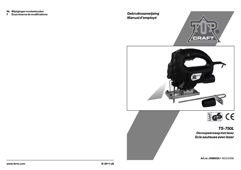 Page 1 de la notice Manuel utilisateur Topcraft TS-750L