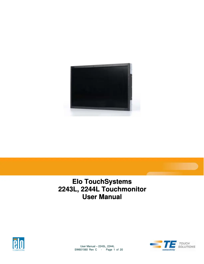 Página 1 del manual Manual de usuario Elo 2244L