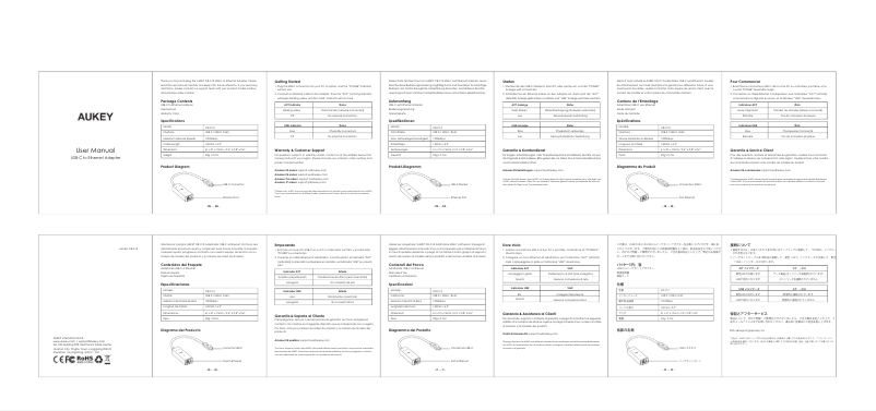 Page 1 de la notice Manuel utilisateur Aukey LC-C5