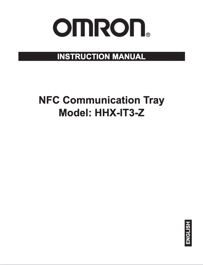 Page 1 de la notice Manuel utilisateur Omron HHX-IT3-Z