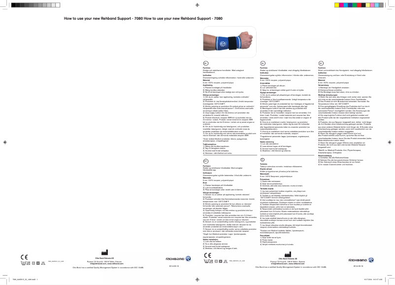 Page 1 de la notice Manuel utilisateur Rehband 7080