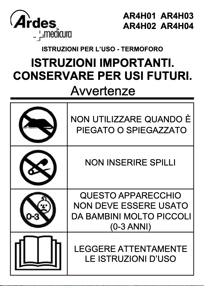 Page 1 de la notice Manuel utilisateur Ardes AR4H01