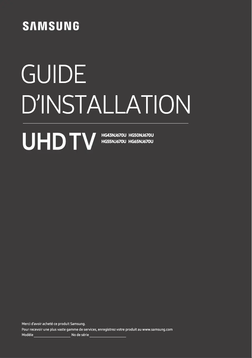 Page 1 de la notice Manuel utilisateur Samsung HG50NJ670UF