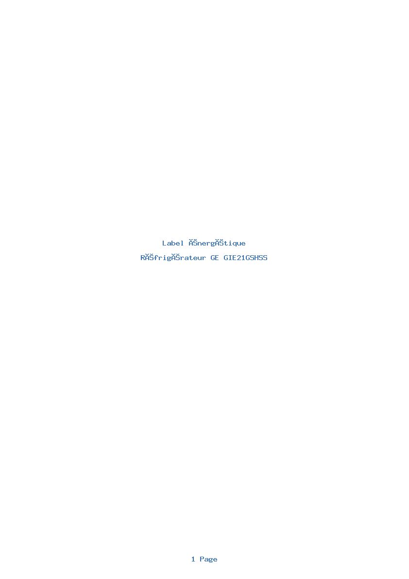 Image de la première page du manuel de l'appareil GIE21GSHSS