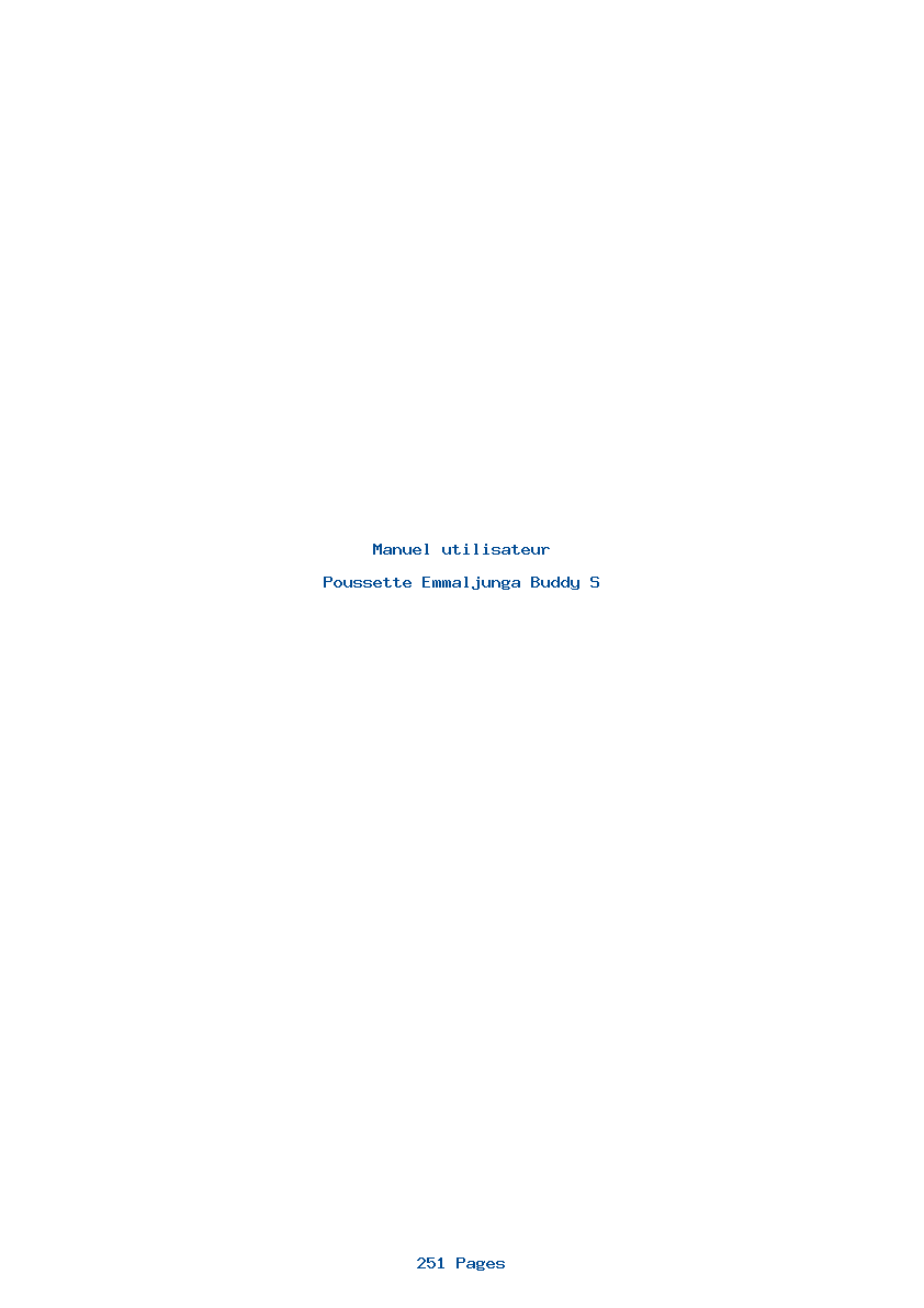 Page 1 de la notice Manuel utilisateur Emmaljunga Buddy S