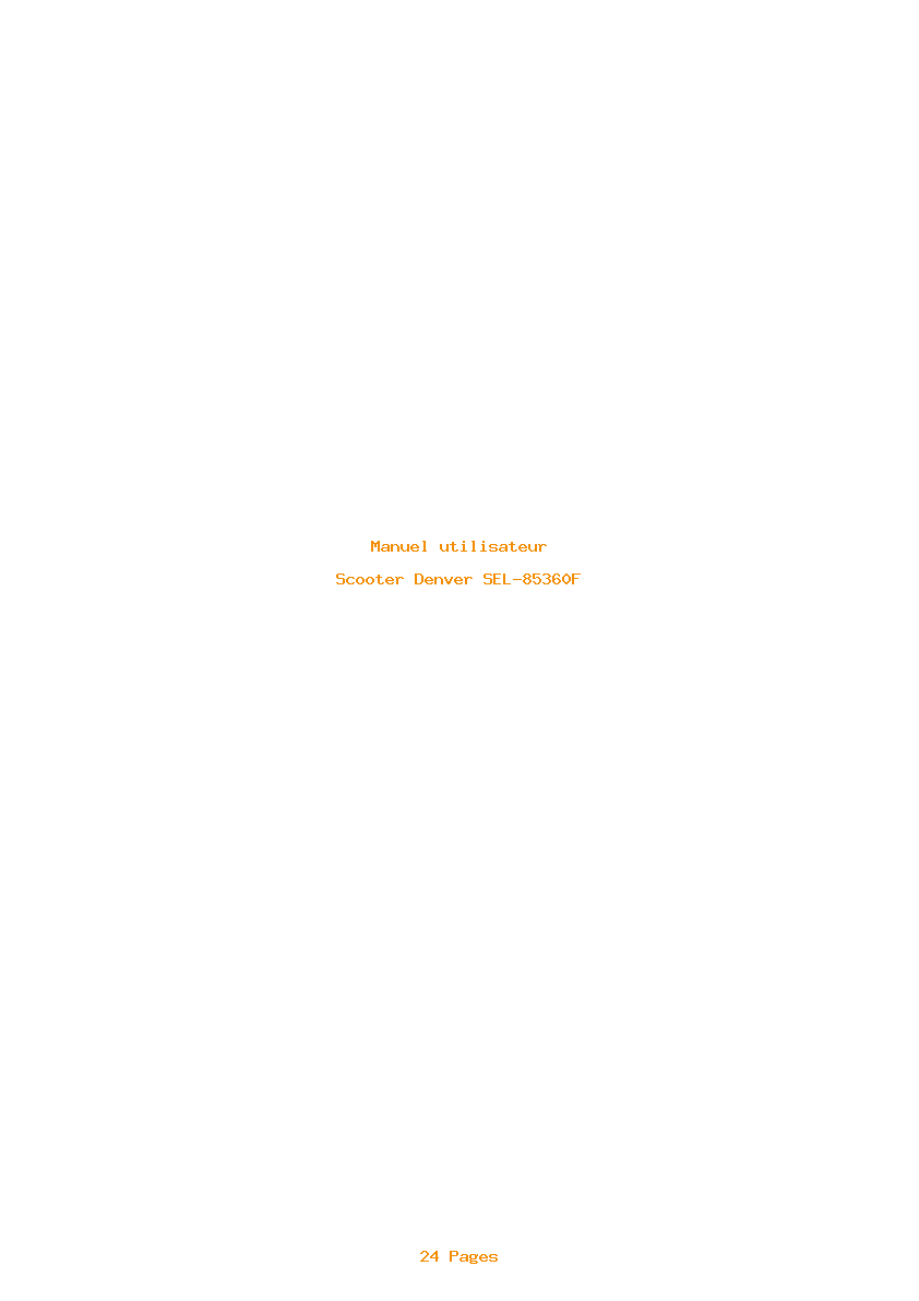 Page 1 de la notice Manuel utilisateur Denver SEL-85360F