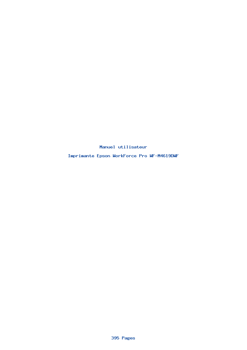 Page 1 de la notice Manuel utilisateur Epson WorkForce Pro WF-M4619DWF