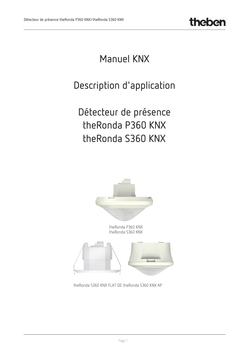 Page 1 de la notice Manuel utilisateur Theben theRonda S360 KNX UP