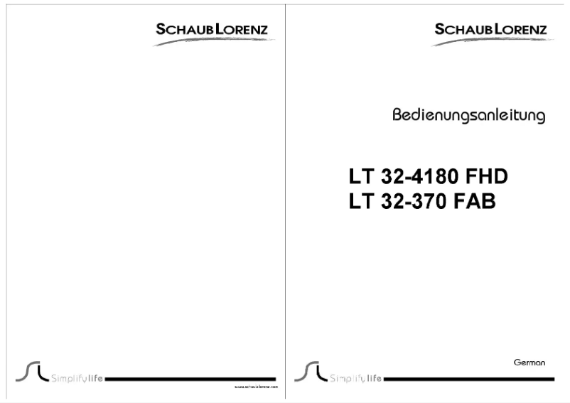 Page 1 de la notice Manuel utilisateur Schaub Lorenz LT32-4180FHD