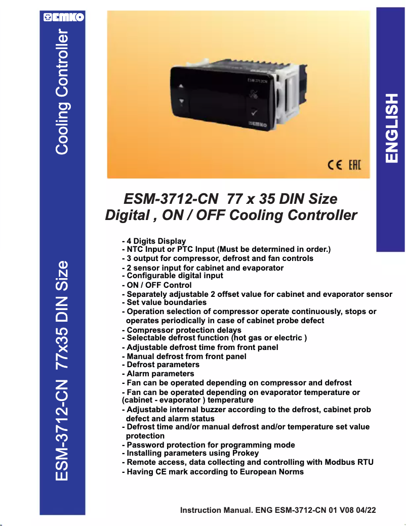 Página 1 del manual Manual de usuario Emko ESM-3712-CN