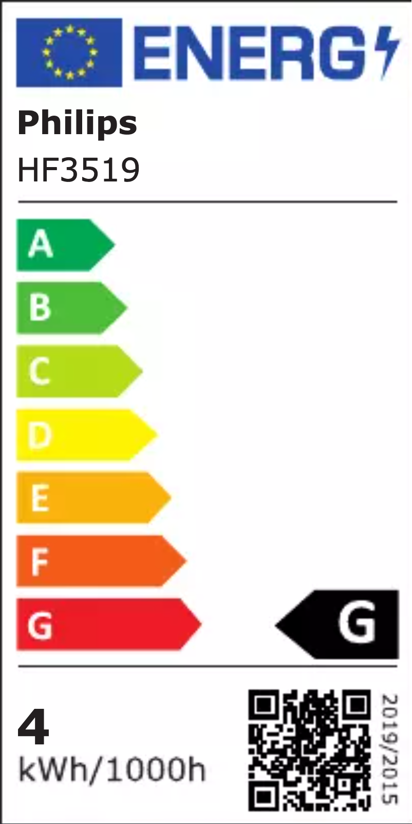 Page 1 de la notice Label énergétique Philips SmartSleep Wake-up Light HF3519