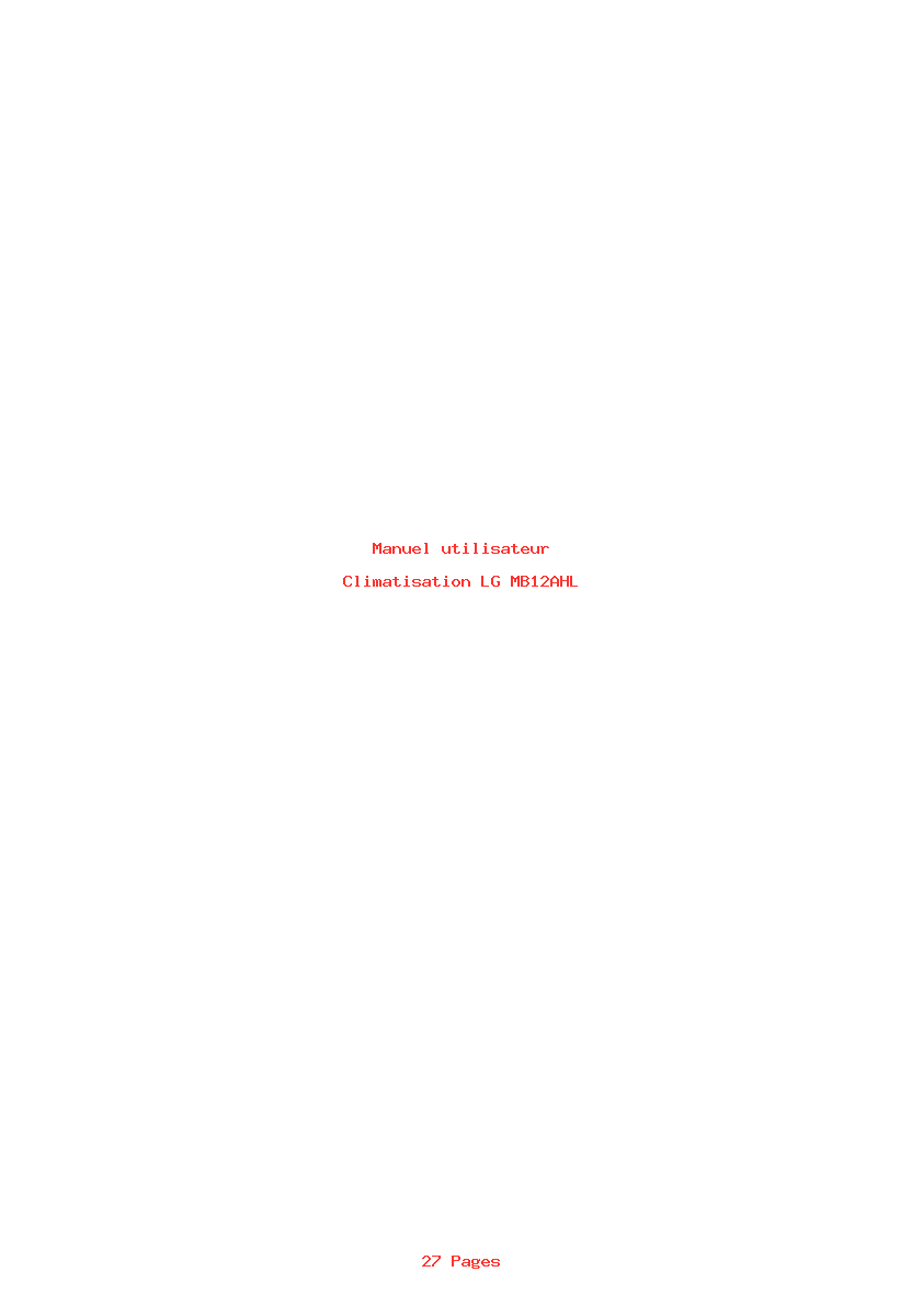 Page 1 de la notice Manuel utilisateur LG MB12AHL
