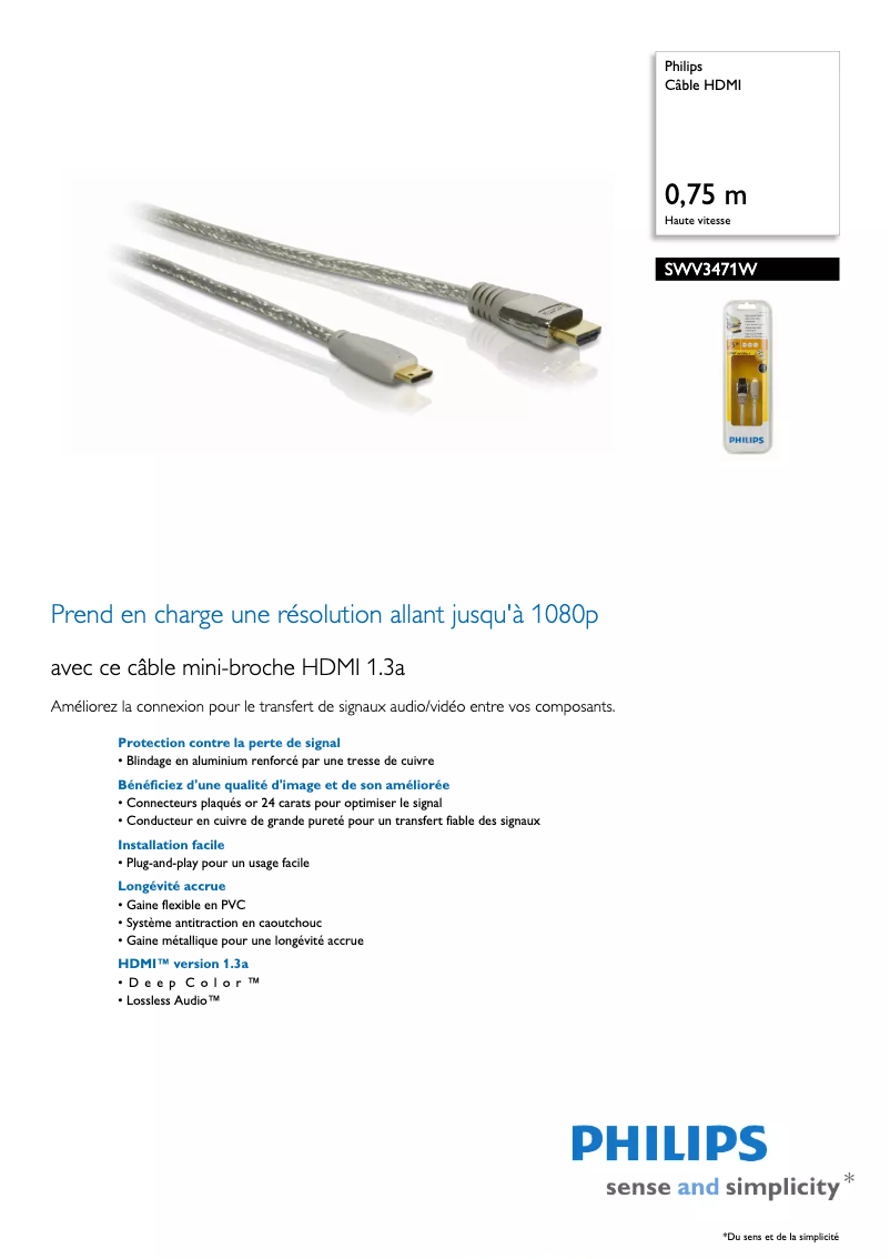 Image de la première page du manuel de l'appareil SWV3471W