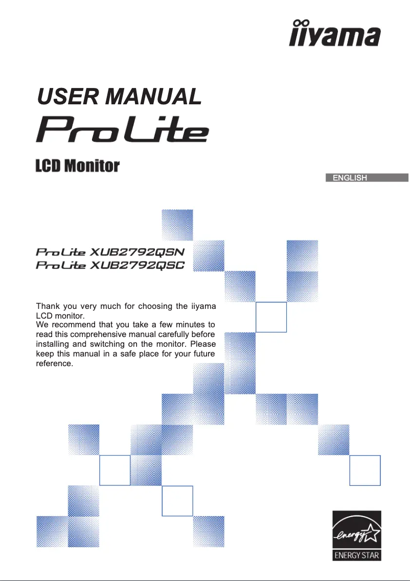 Page 1 de la notice Manuel utilisateur Iiyama ProLite XUB2792QSC