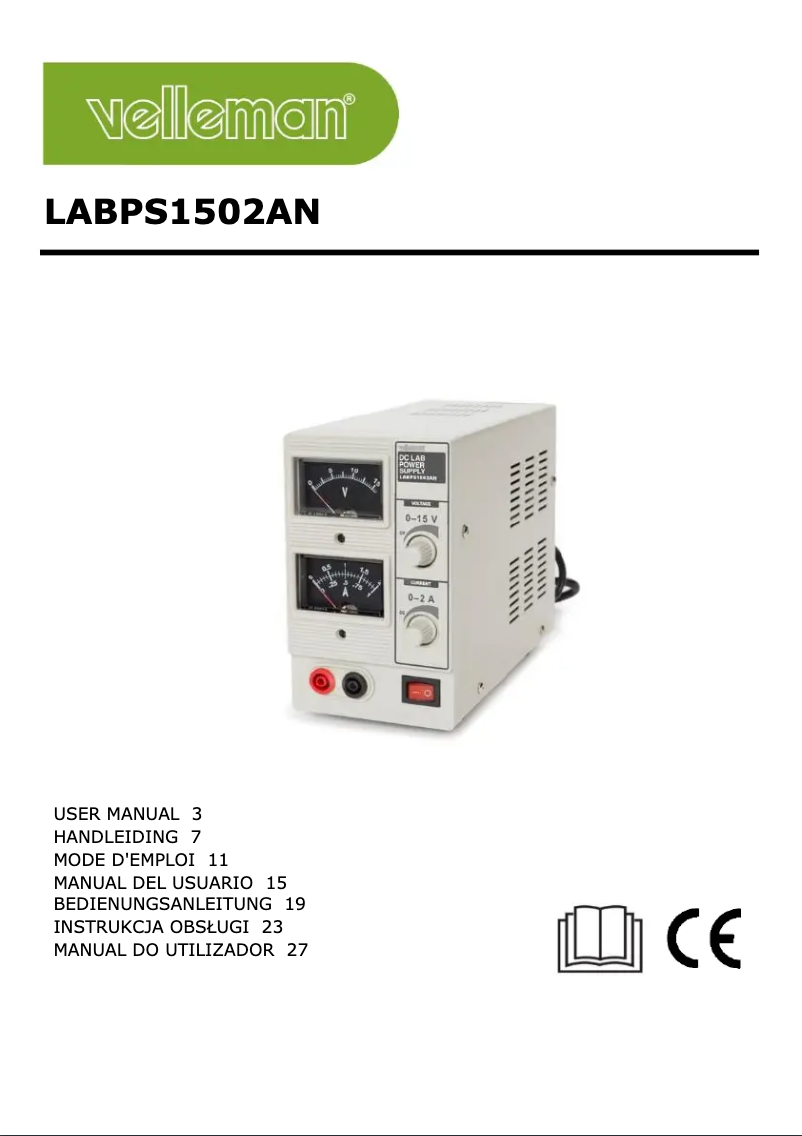 Page 1 de la notice Manuel utilisateur Velleman LABPS1502AN