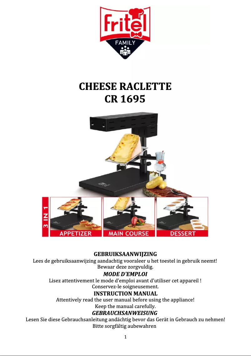 Page 1 de la notice Manuel utilisateur Fritel CR 1695
