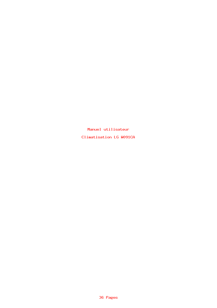 Page 1 de la notice Manuel utilisateur LG W091CA
