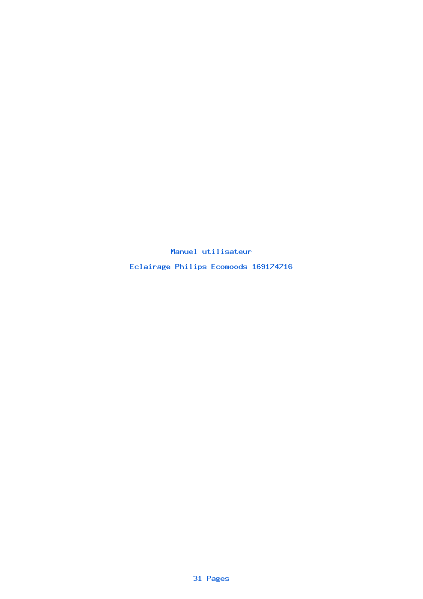 Page 1 de la notice Manuel utilisateur Philips Ecomoods 169174716