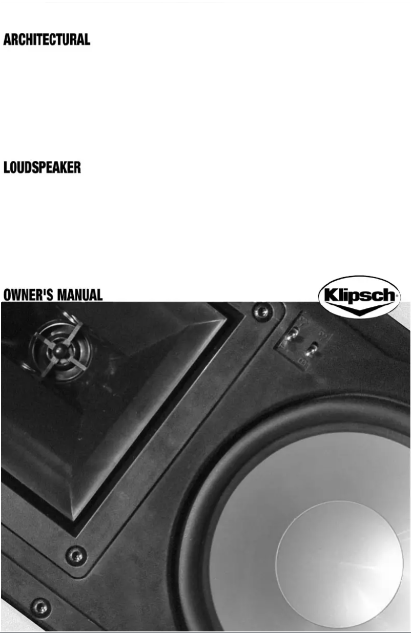 Page 1 de la notice Manuel utilisateur Klipsch R-1800-C