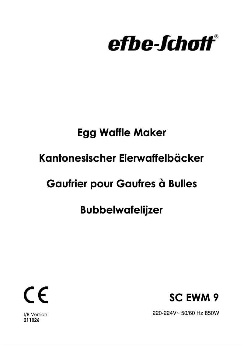 Page 1 de la notice Manuel utilisateur Efbe-Schott SC EWM 9