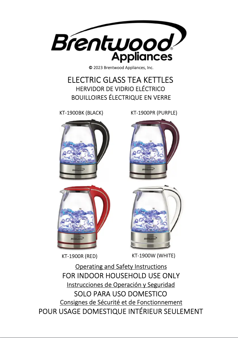 Page 1 de la notice Manuel utilisateur Brentwood KT-1900PR