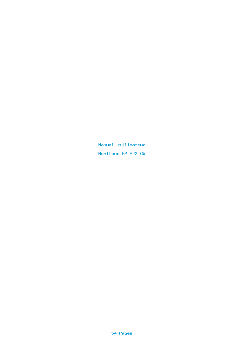 Page 1 de la notice Manuel utilisateur HP P22 G5