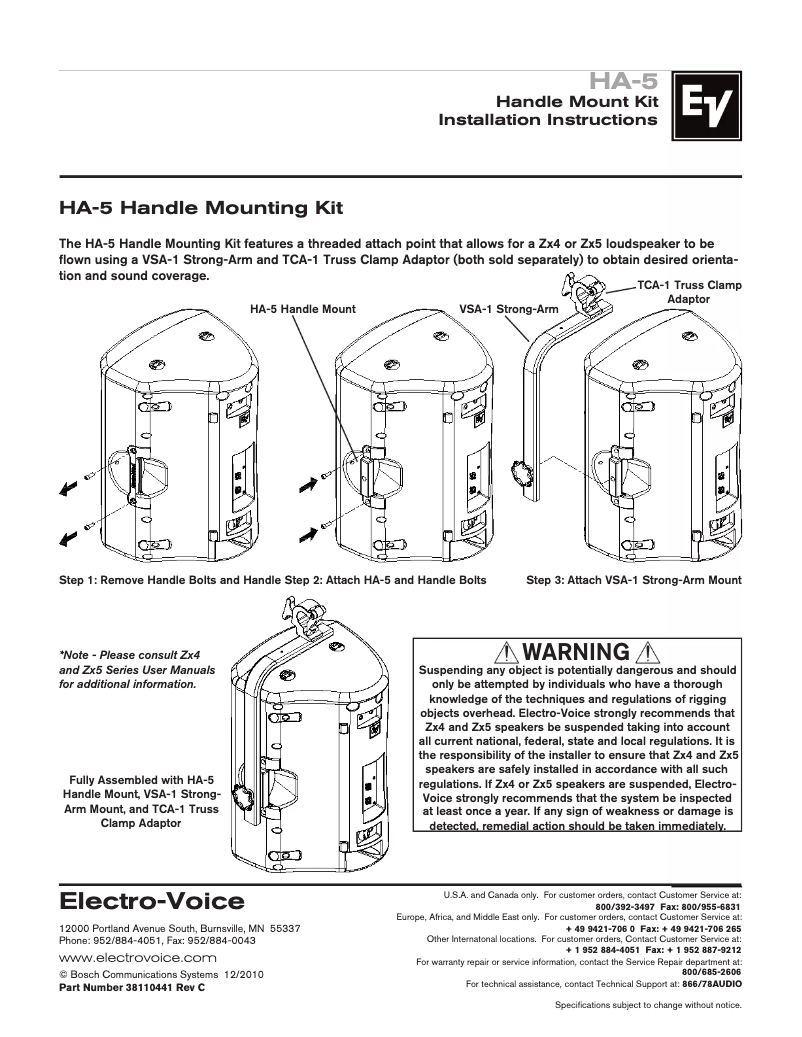 Page 1 de la notice Manuel utilisateur Electro-Voice ZX4