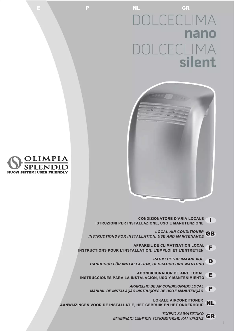 Página 1 del manual Manual de usuario Olimpia Splendid Dolceclima Nano