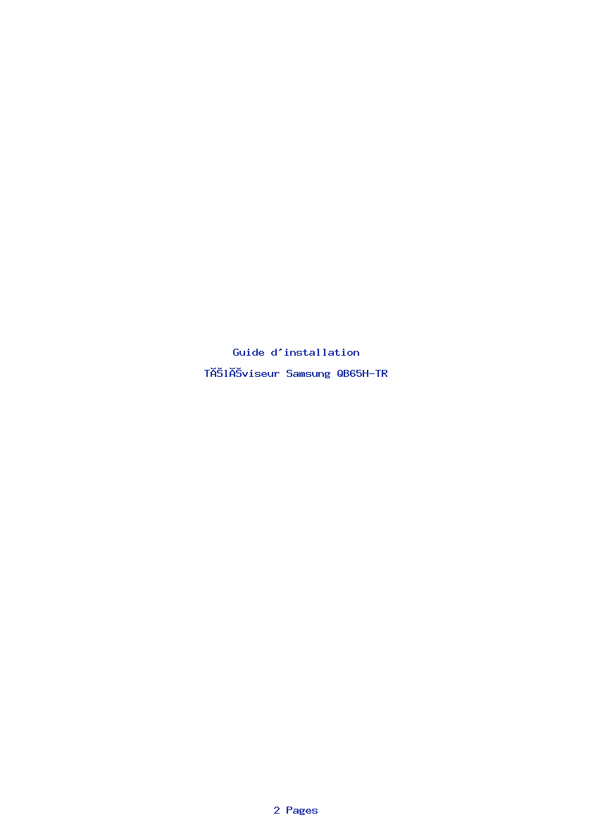 Page 1 de la notice Guide d'installation Samsung QB65H-TR