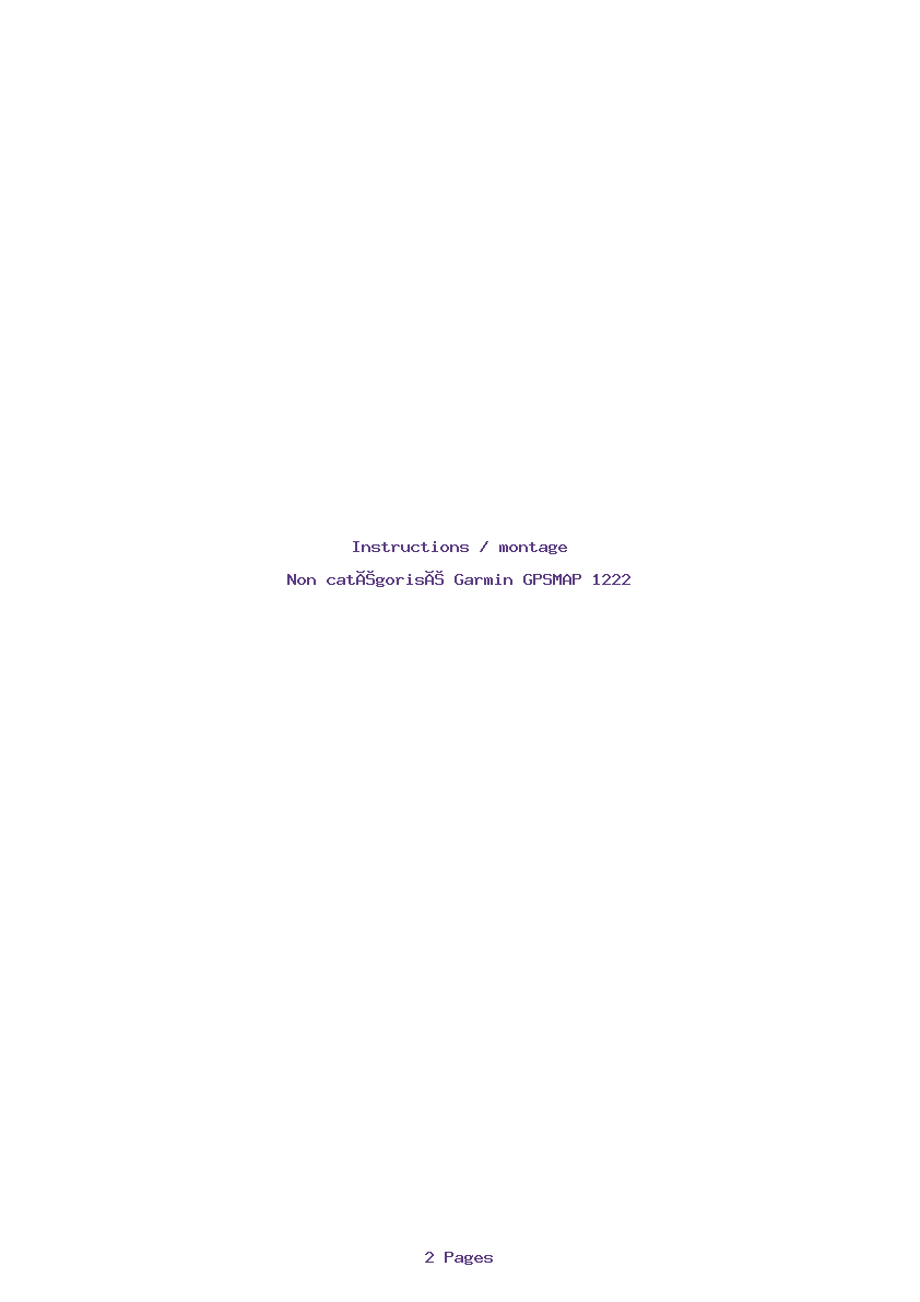 Page 1 de la notice Instructions / montage Garmin GPSMAP 1222