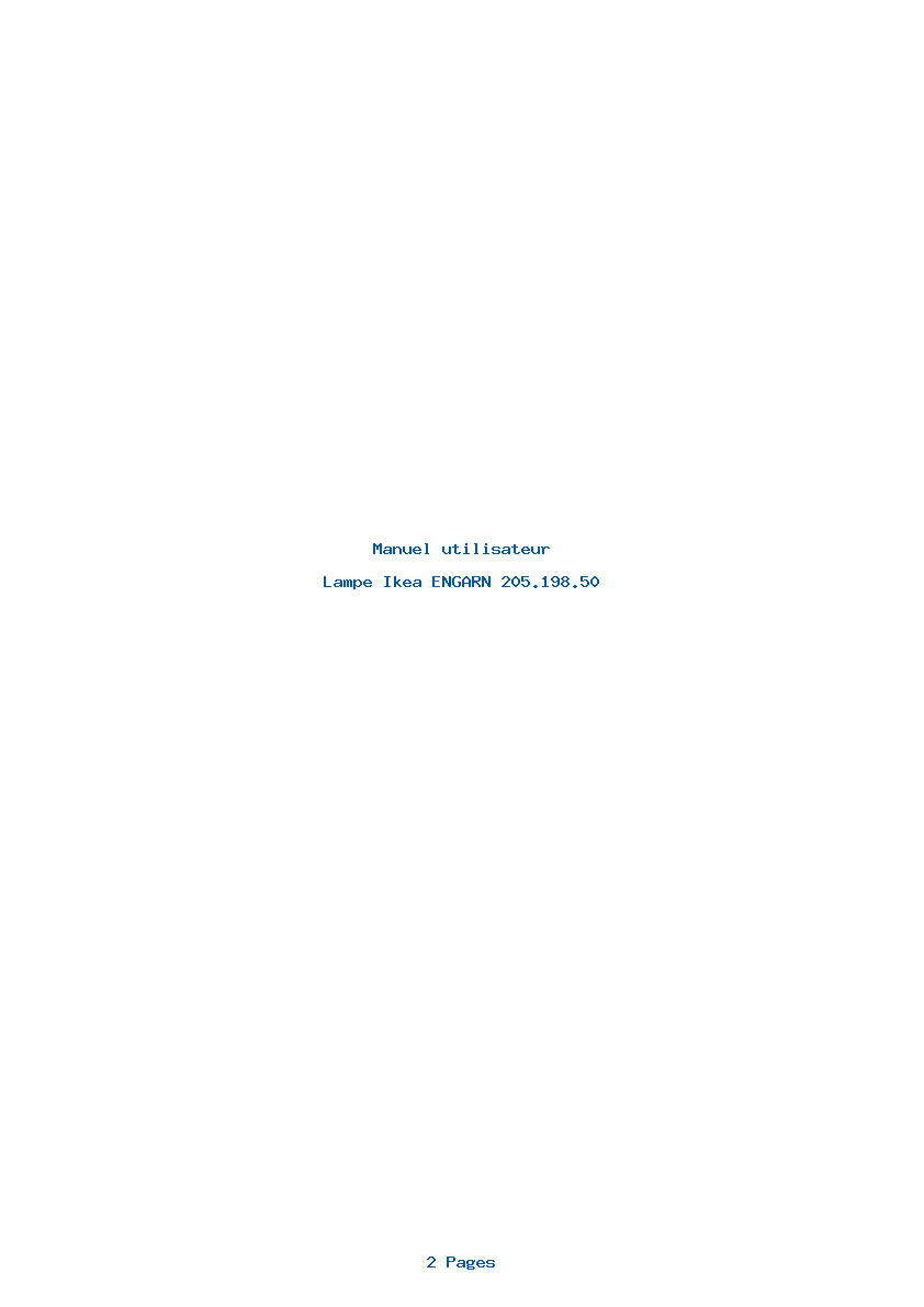 Page 1 de la notice Manuel utilisateur Ikea ENGARN 205.198.50