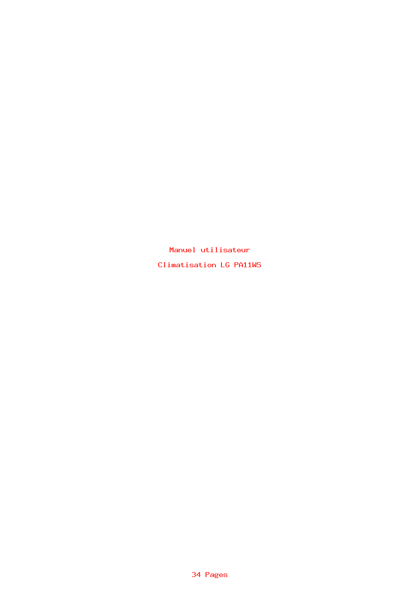 Page 1 de la notice Manuel utilisateur LG PA11WS