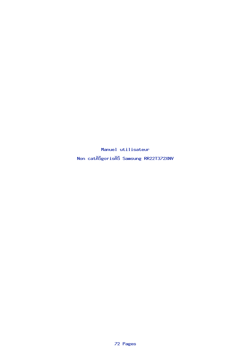 Page 1 de la notice Manuel utilisateur Samsung RR22T372XNV