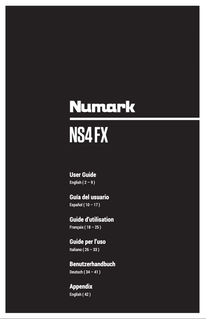 Page 1 de la notice Manuel utilisateur Numark NS4FX