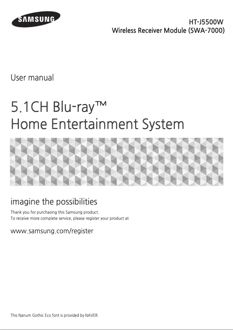 Página 1 del manual Manual de usuario Samsung HT-J5500W