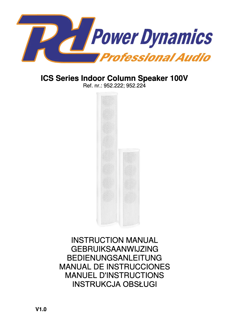 Page 1 de la notice Manuel utilisateur Power Dynamics ICS4